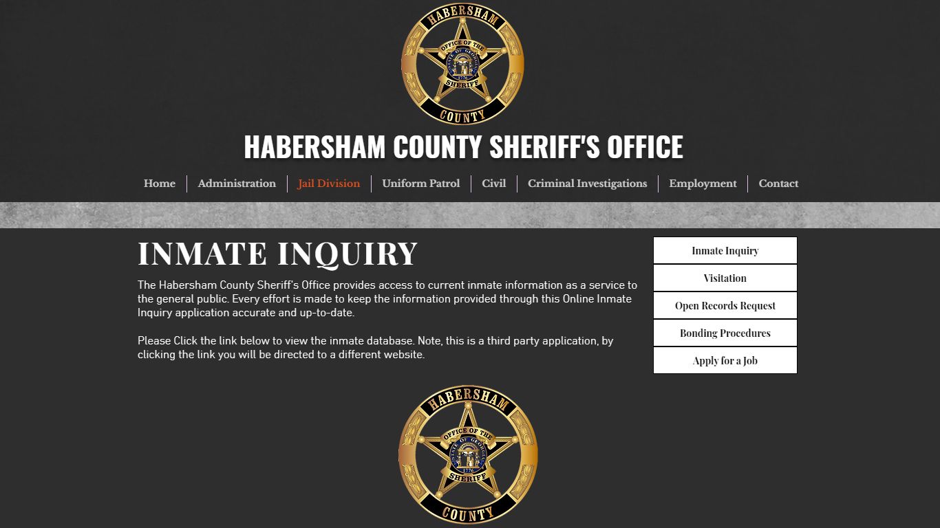 Inmate Inquiry - Habersham Sheriff