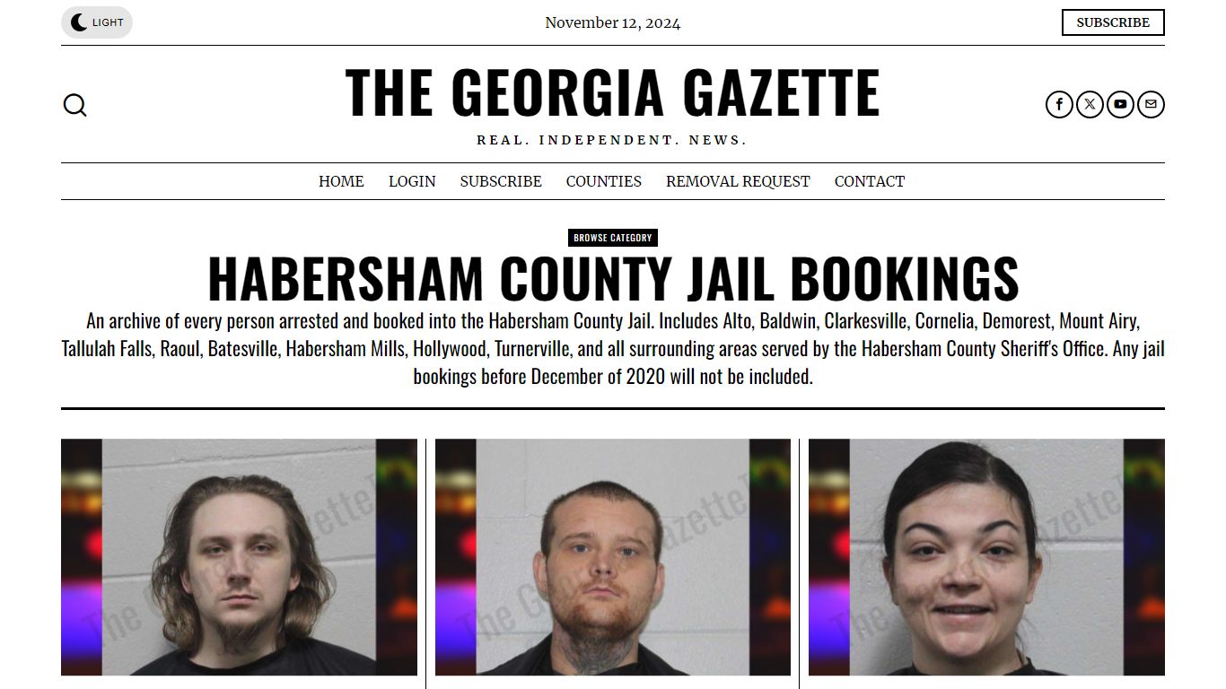 Habersham County Jail Bookings – The Georgia Gazette